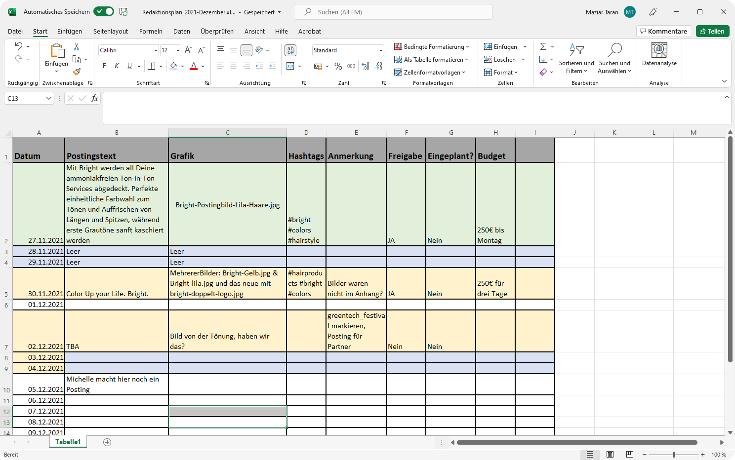 Excel-Tabelle